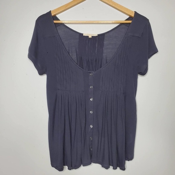 Soft Joie Scoop Neck Button Down Blouse Black Sz S - Picture 8 of 8